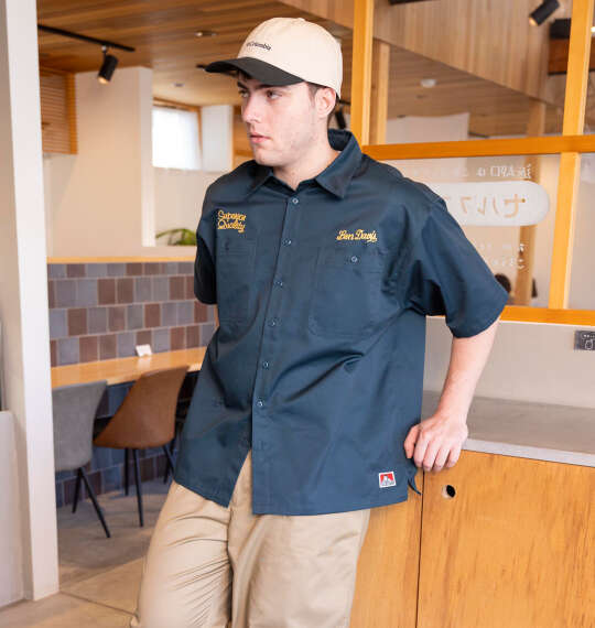 BEN DAVIS レーサーレトロ刺繍ワーク半袖シャツを使った3Lサイズのコーディネート