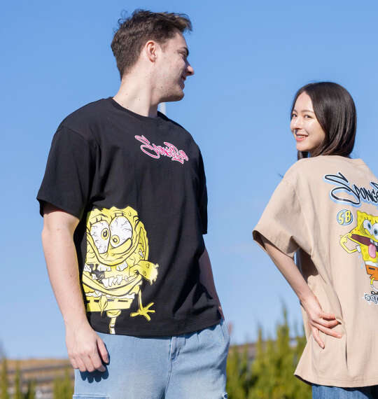 SPONGEBOB 天竺プリント半袖Tシャツを使った3Lサイズのコーディネート