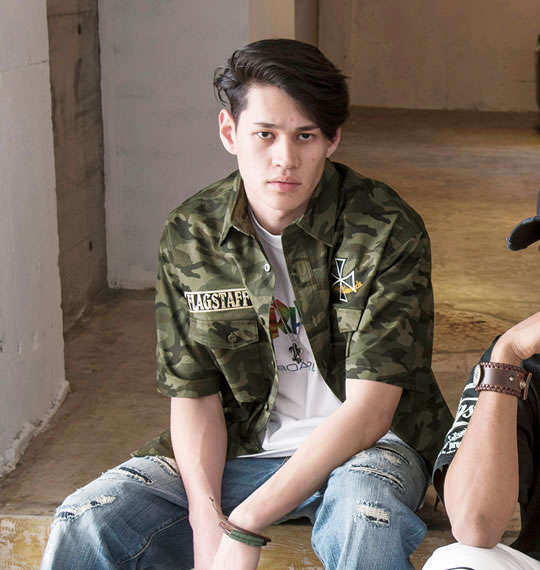 個性を競わせた迷彩柄のバイカーコーデ 大きいサイズ メンズ服の通販 ミッド インターナショナル