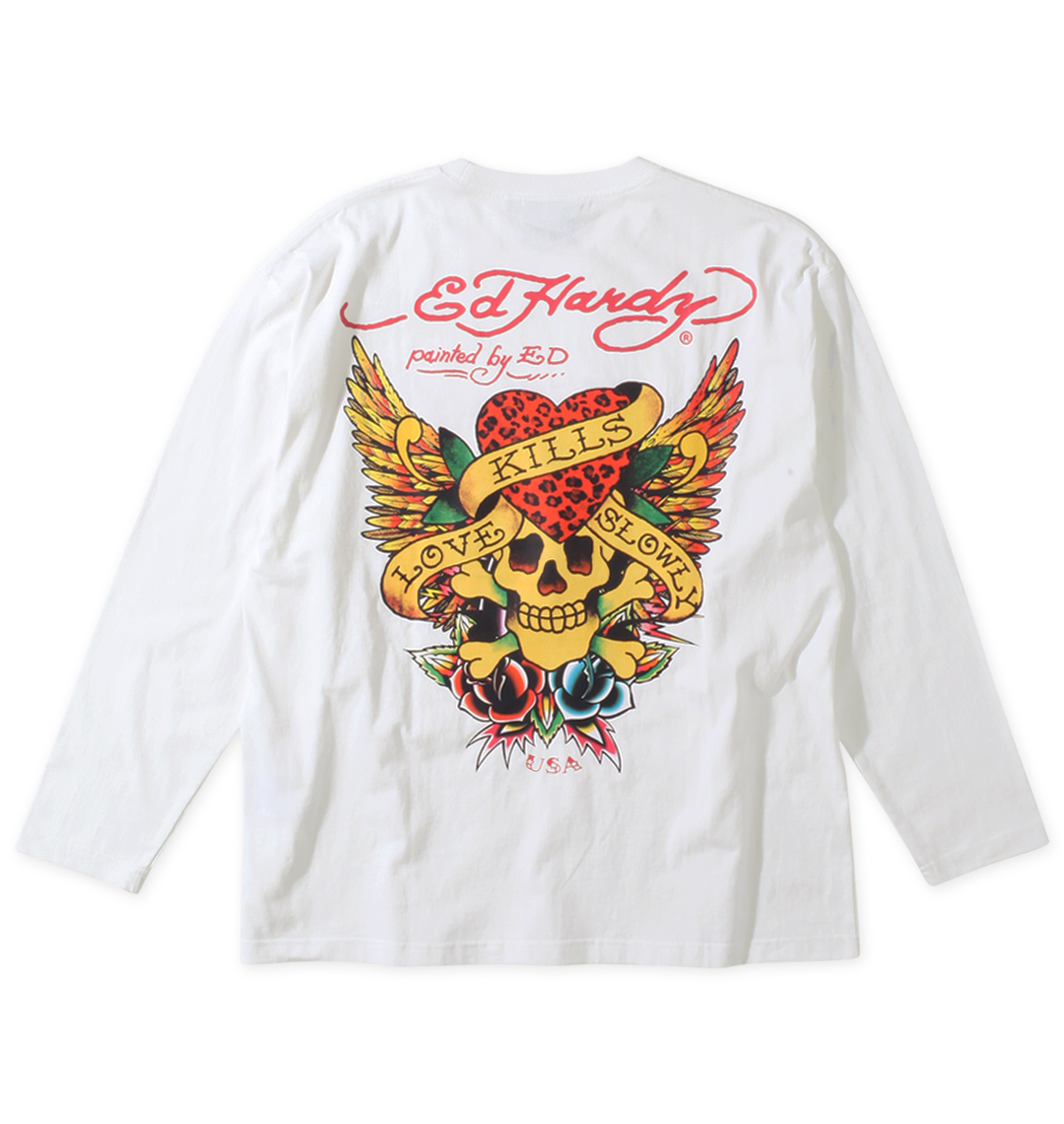 Ed Hardy チョッパー バックプリントT 白 5L 両面プリント a2 46f9c0d6dfdd82e6caebfd4b0c2378