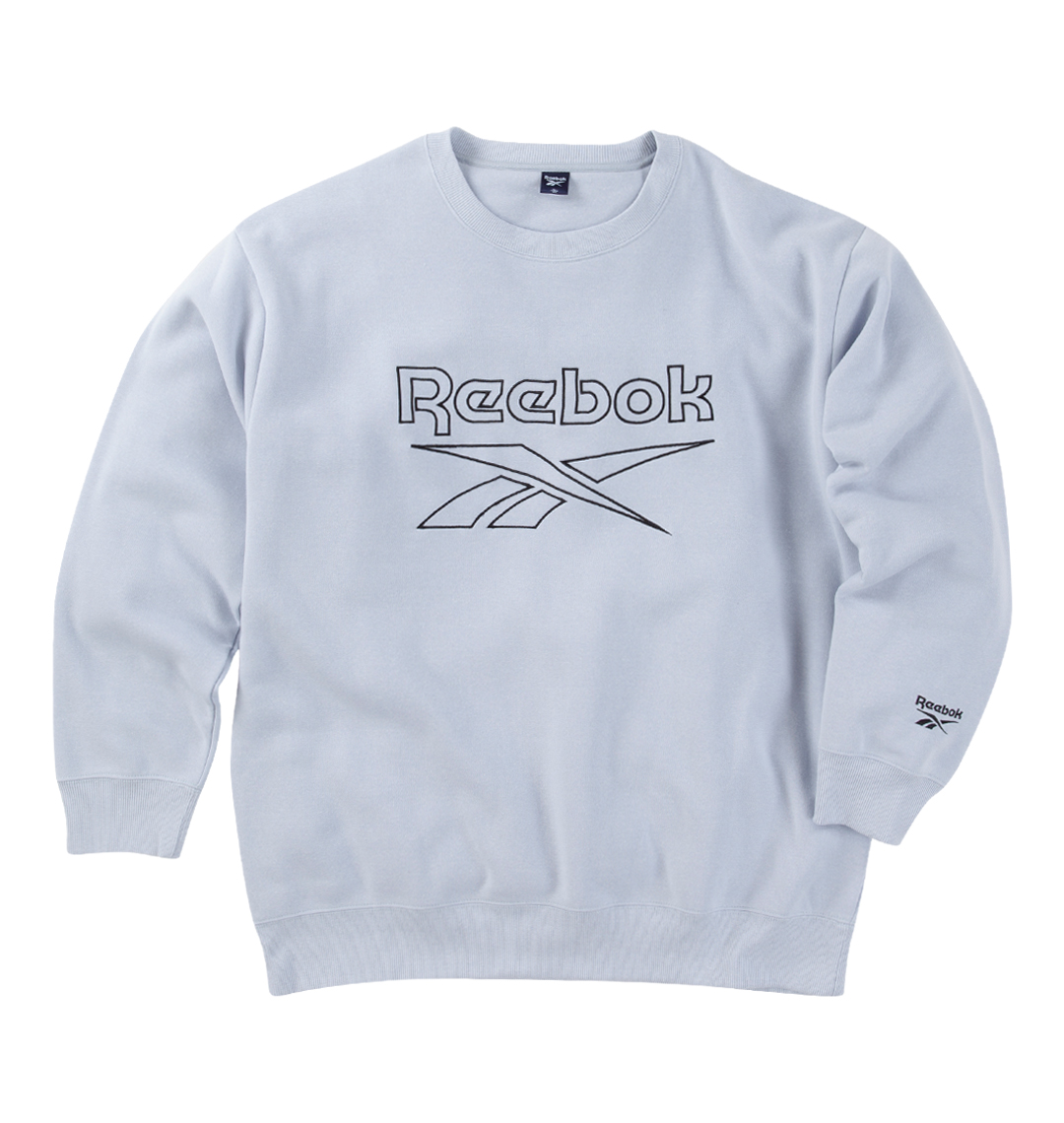 大きいサイズ エステル裏起毛クルートレーナー | Reebok (リーボック