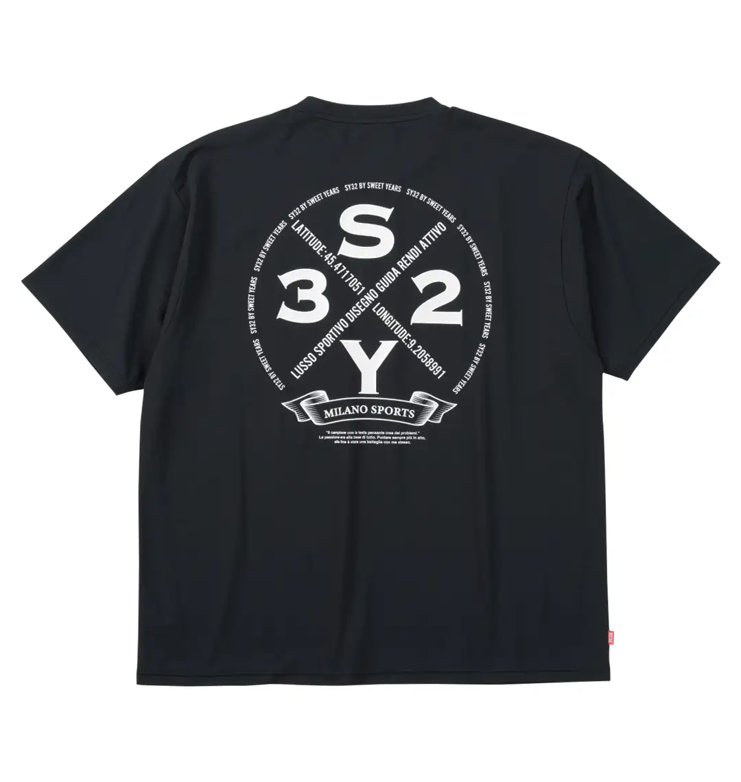 大きいサイズ サークルロゴバックプリント半袖Tシャツ | SY32 by SWEET