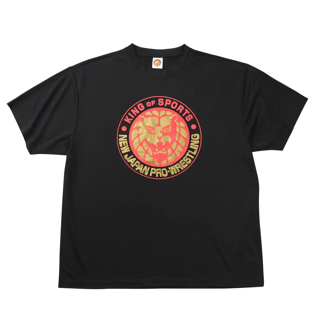 大きいサイズ ライオンマークドライ半袖Tシャツ(2025・ブラック×レッド
