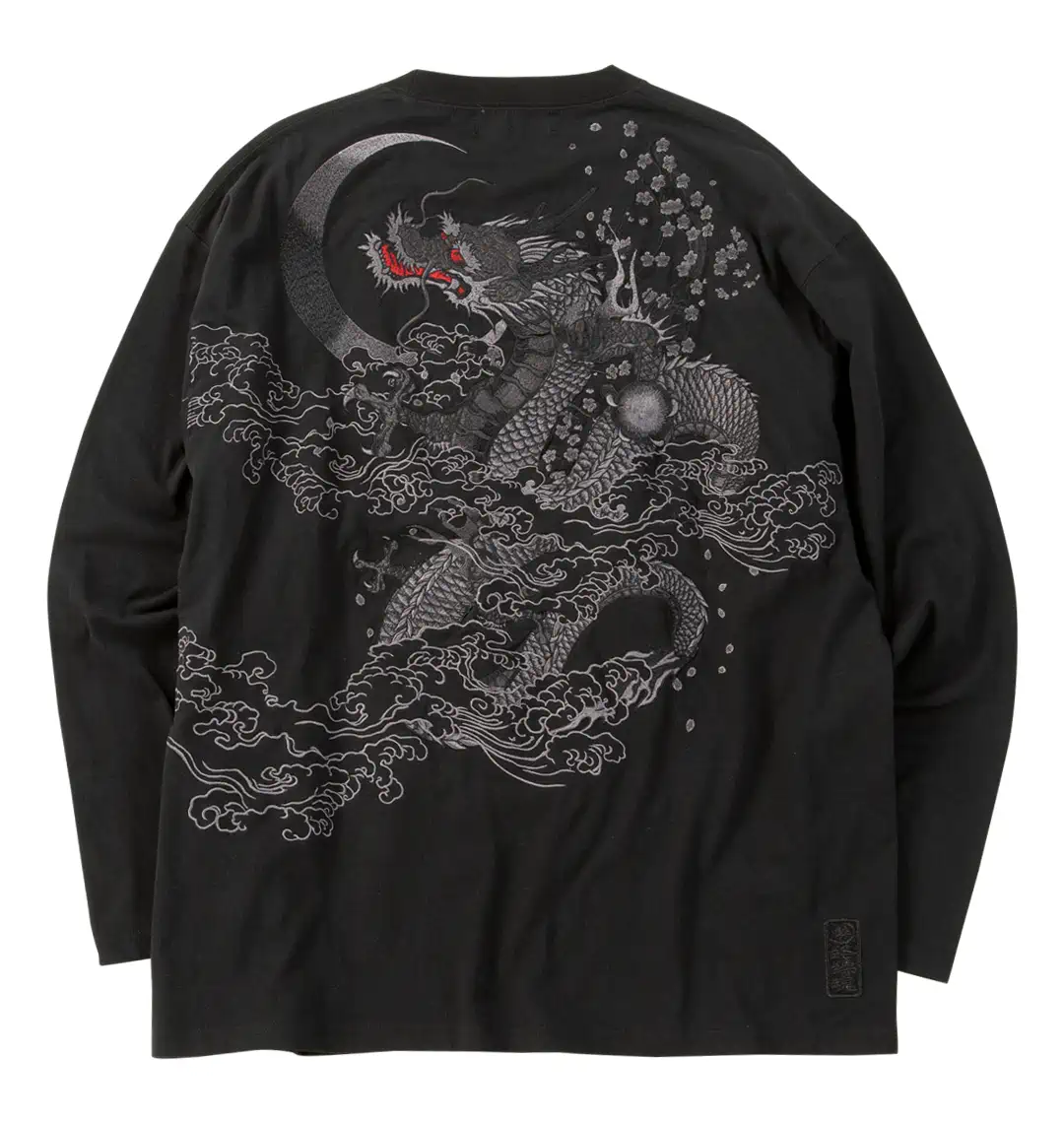 大きいサイズ 龍逆鱗長袖Tシャツ | 絡繰魂 (カラクリタマシイ