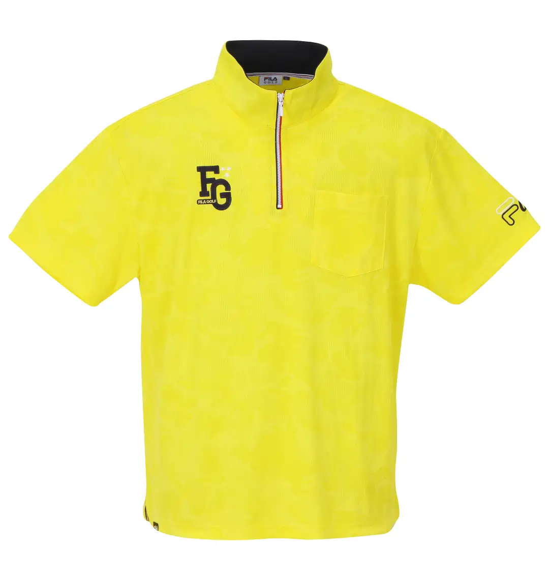 大きいサイズ ジャガードハーフジップ半袖シャツ | FILA GOLF (フィラ