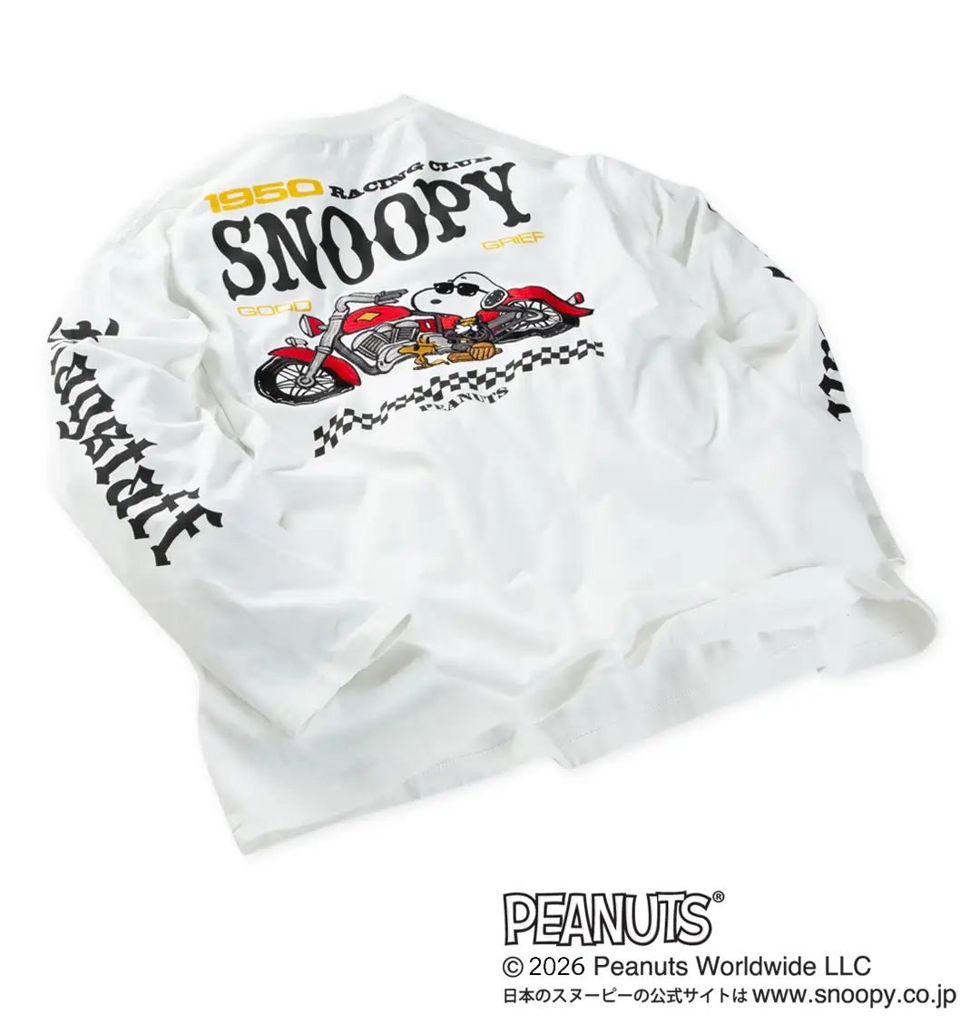 大きいサイズ スヌーピーコラボ長袖Tシャツ | FLAGSTAFF×PEANUTS