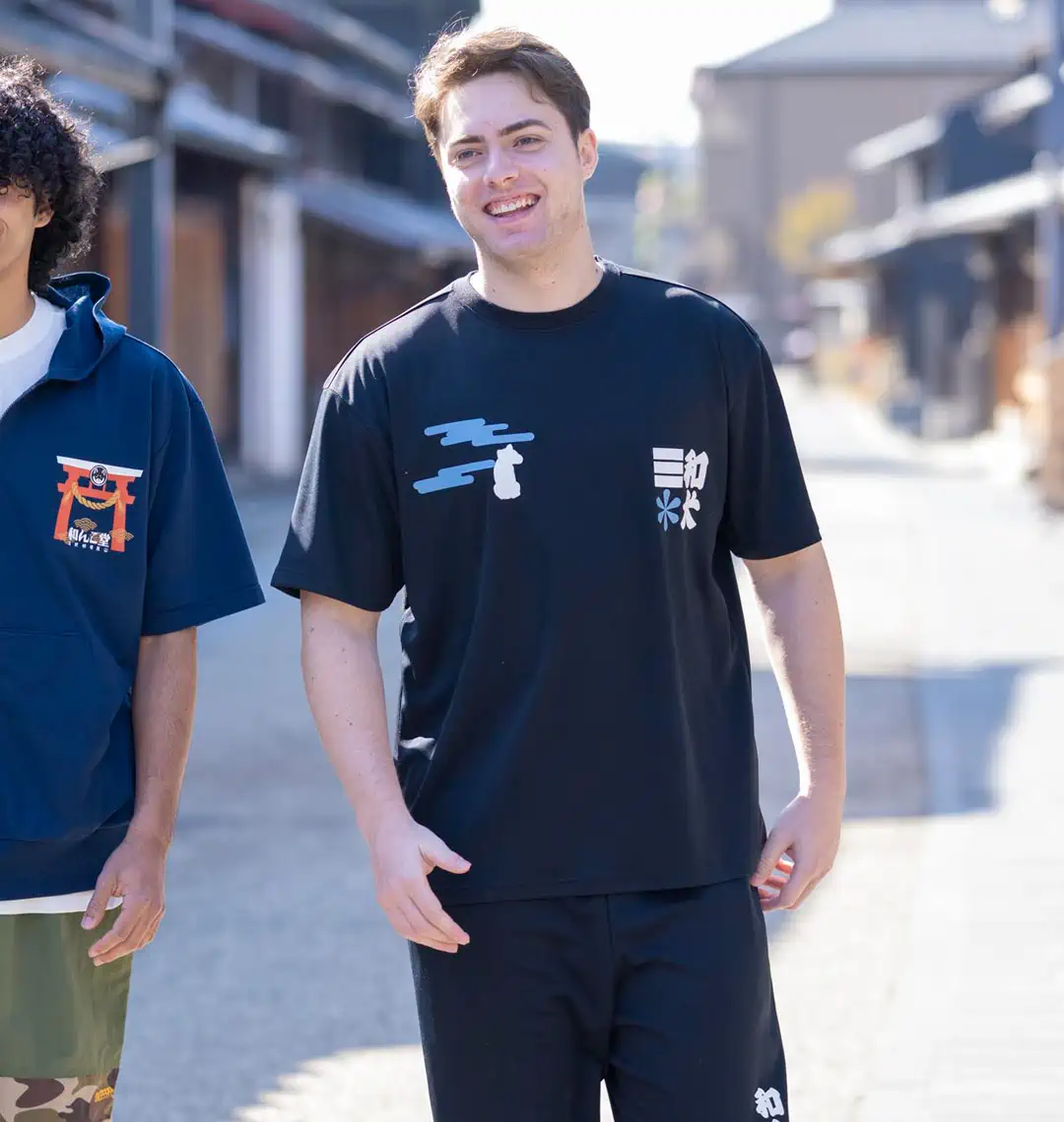 大きいサイズ 和波半袖Tシャツ+ハーフパンツ | 黒柴印和んこ堂 (クロシ