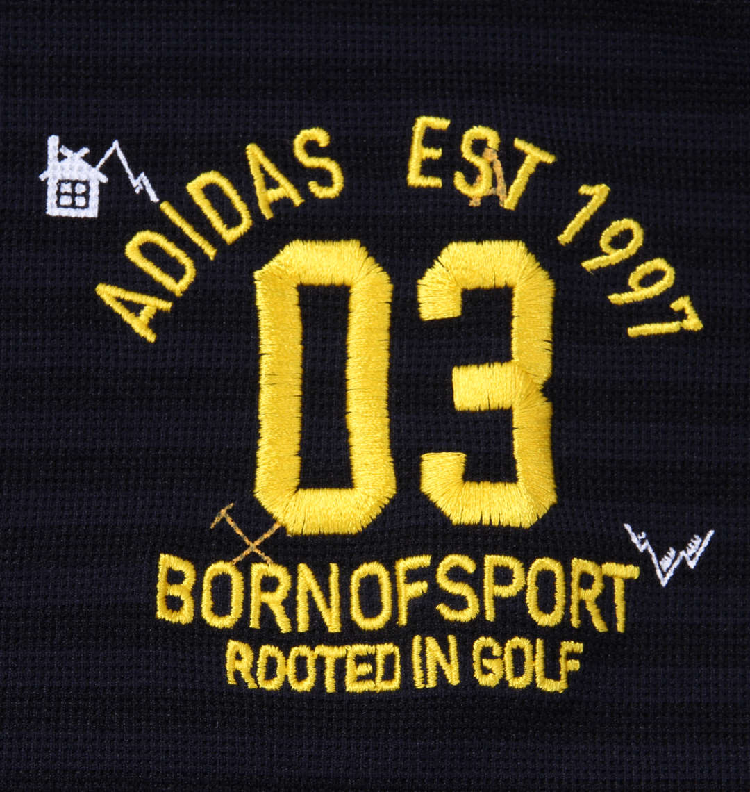 大きいサイズ メンズ adidas golf (アディダスゴルフ) モノグラム半袖B.Dシャツ 刺繍拡大