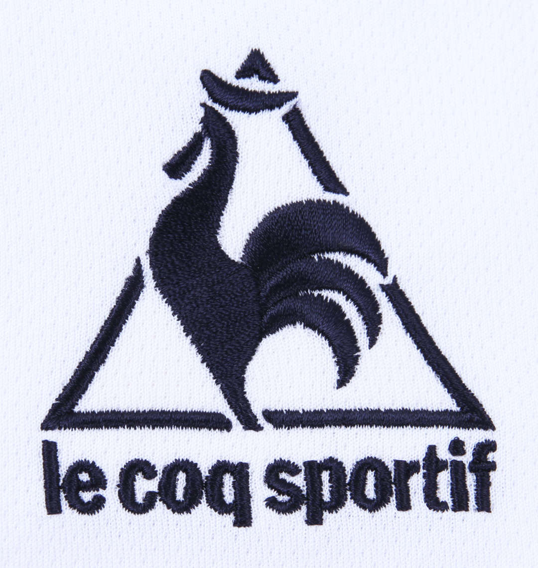 大きいサイズ メンズ LE COQ SPORTIF (ルコックスポルティフ) エアロドライニットハーフジップ半袖シャツ 刺繍拡大