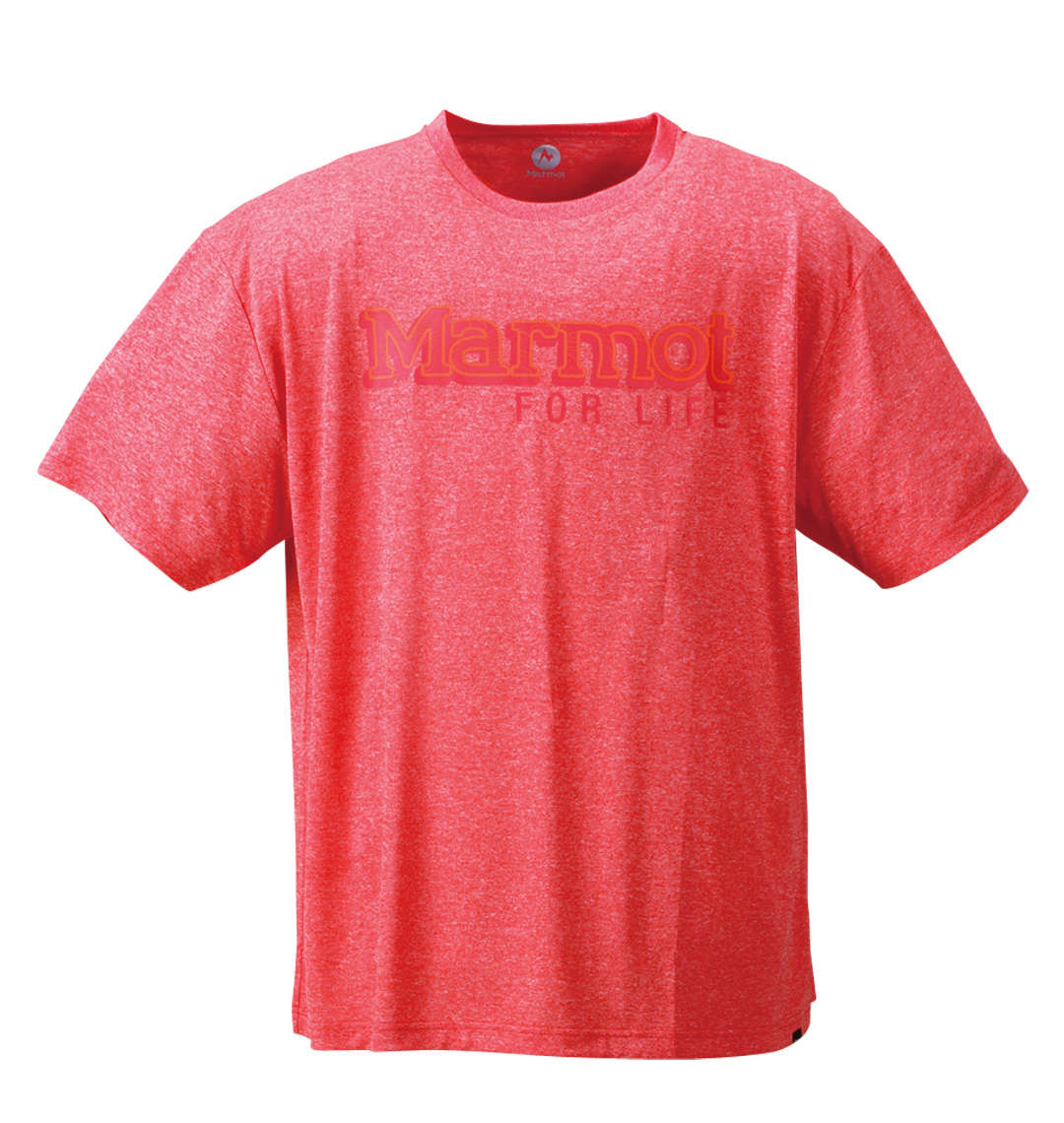 大きいサイズ メンズ Marmot (マーモット) ヘザーマーモットロゴ半袖Tシャツ 