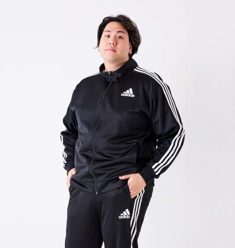  黒 長袖 ウォームアップウェア 大きいサイズ ウォームアップジャケット | adidas (アディダス