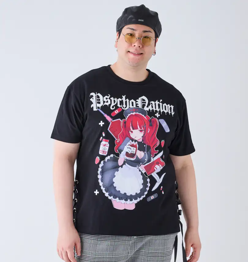 ルネ　半袖　Tシャツ　34 大きいサイズ サイコ×寝田ルネ ナース半袖Tシャツ | PSYCHO NATION