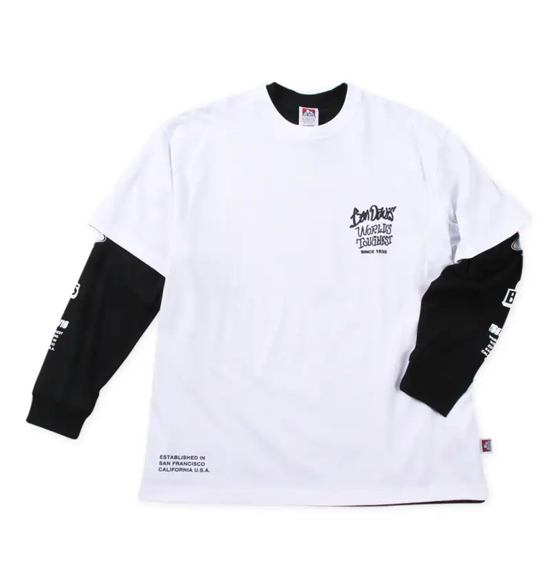 大きいサイズ 長袖T&半袖TレイヤードTシャツ | BEN DAVIS (ベン 