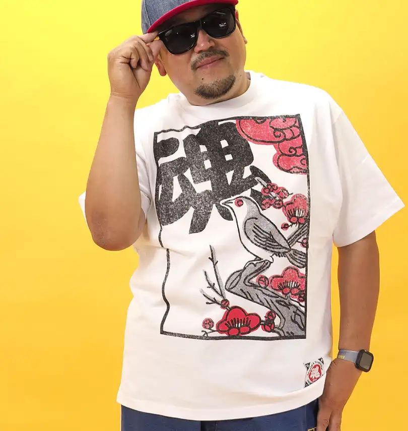 大きいサイズ 花札絵デザイン半袖Tシャツ | 魂 (タマシイ) | 大きい