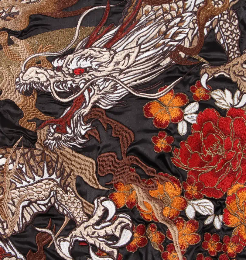 大きいサイズ 月光龍群刺繍リバーシブルスカジャン | 絡繰魂 (カラクリ
