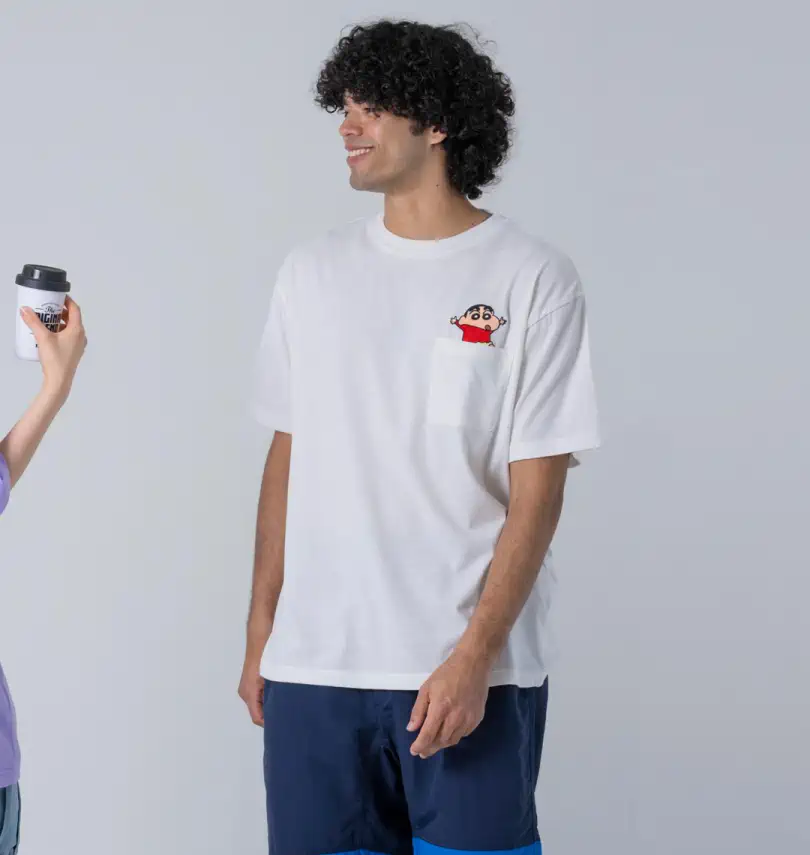 大きいサイズ 天竺ポケット付半袖Tシャツ | クレヨンしんちゃん