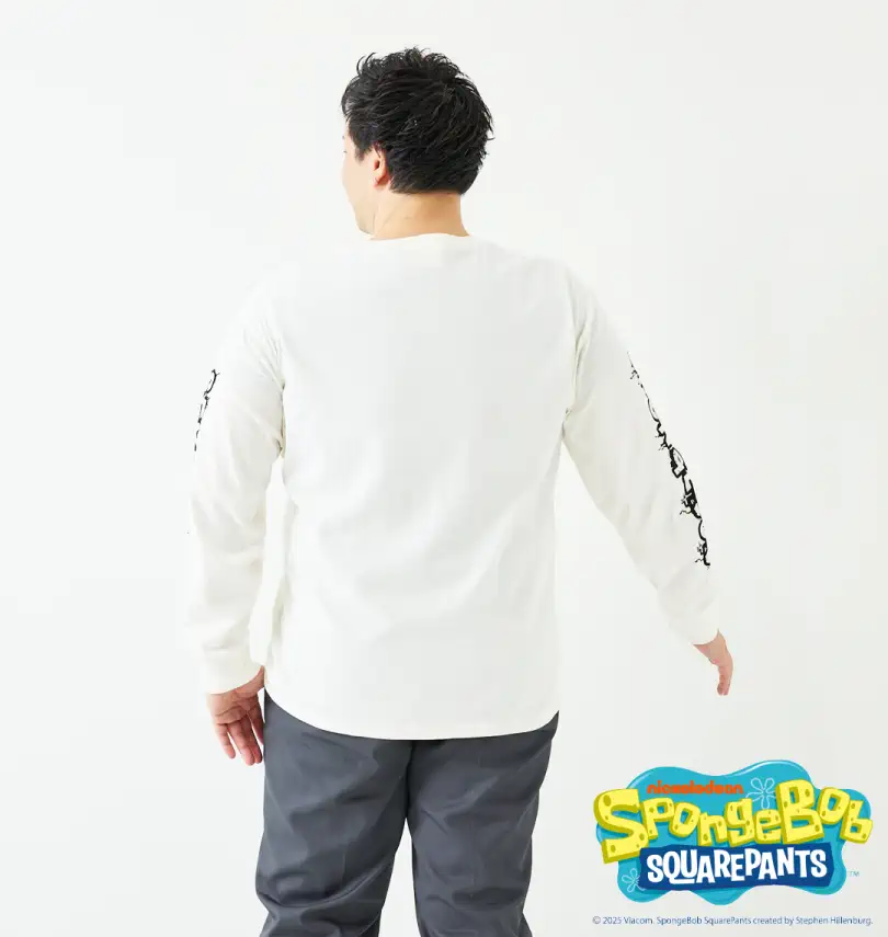 大きいサイズ 天竺プリント長袖Tシャツ | SPONGEBOB (スポンジ・ボブ