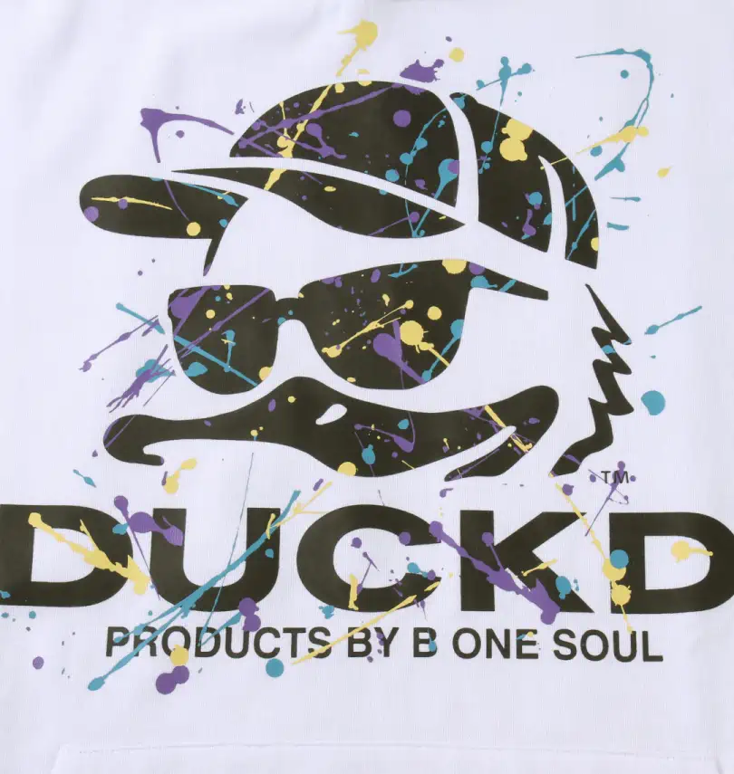 大きいサイズ DUCK DUDEスプラッシュフェイスプルパーカー | b-one