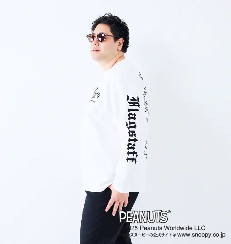 大きいサイズ スヌーピーコラボ長袖Tシャツ | FLAGSTAFF×PEANUTS