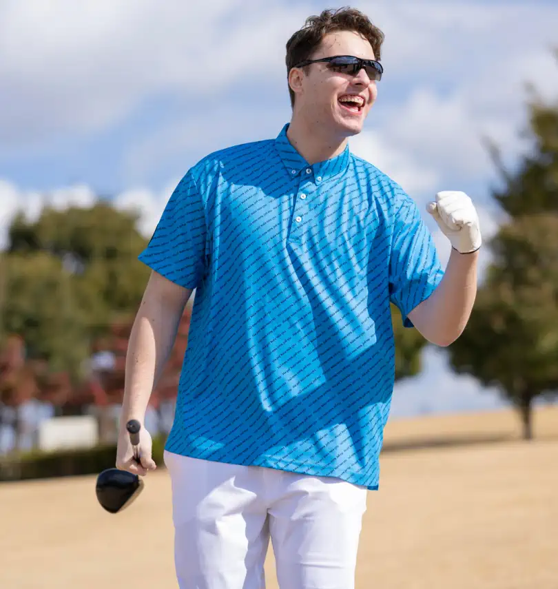 BANDAL GOLF メッシュ半袖ゴルフウェア 大きいサイズ ECOディンブルメッシュロゴプリント半袖シャツ | FILA
