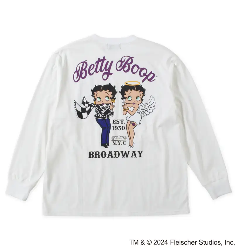 大きいサイズ 天竺プリント長袖Tシャツ | BETTY BOOP (ベティ ブープ