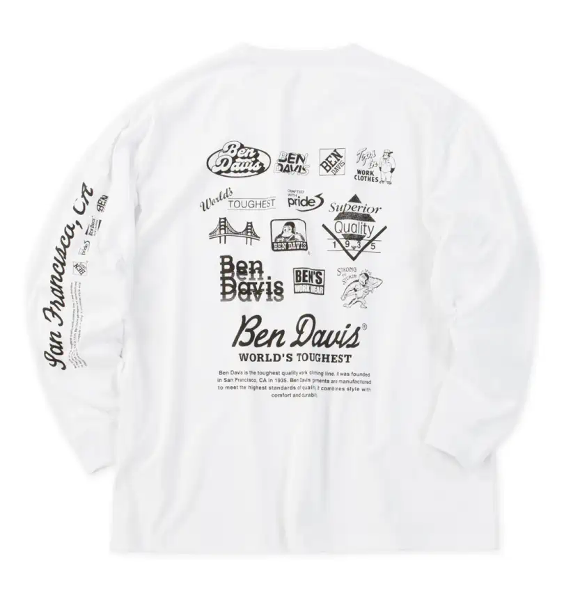 大きいサイズ グラフィック長袖Tシャツ | BEN DAVIS (ベン デイビス