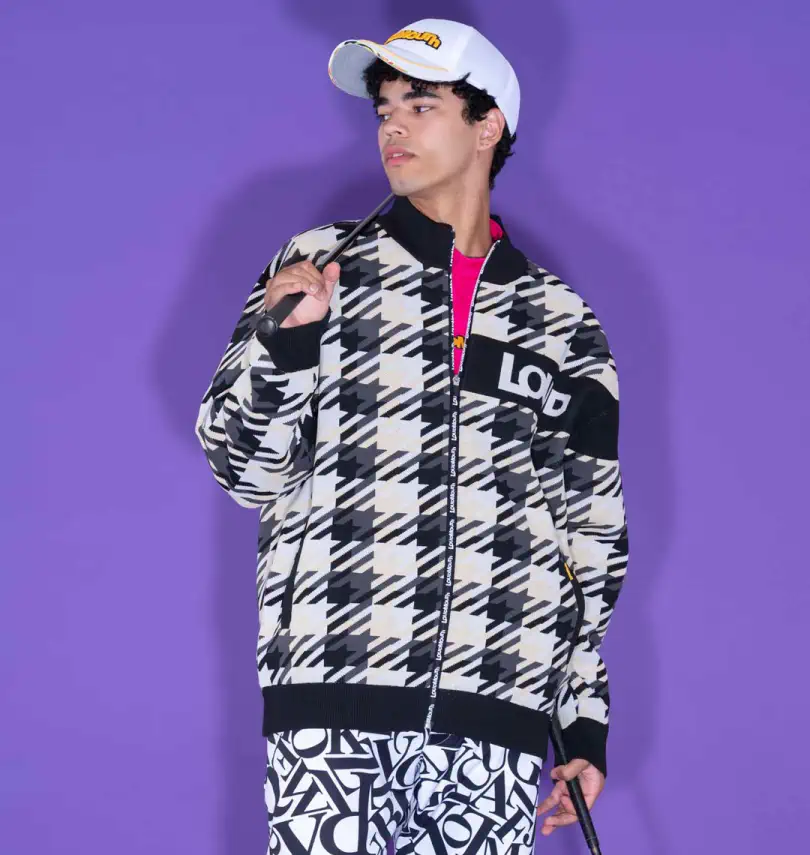 LOUDMOUTH/ラウドマウス ゴルフウェア 軽量 チドリ柄 ニット 蓄熱