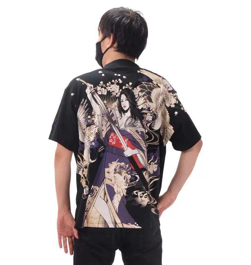 結愛鶴ノ舞半袖tシャツ 絡繰魂抜刀娘 カラクリタマシイバットウムスメ 大きいサイズのメンズ服通販 ミッド インターナショナル 商品番号1258 1531