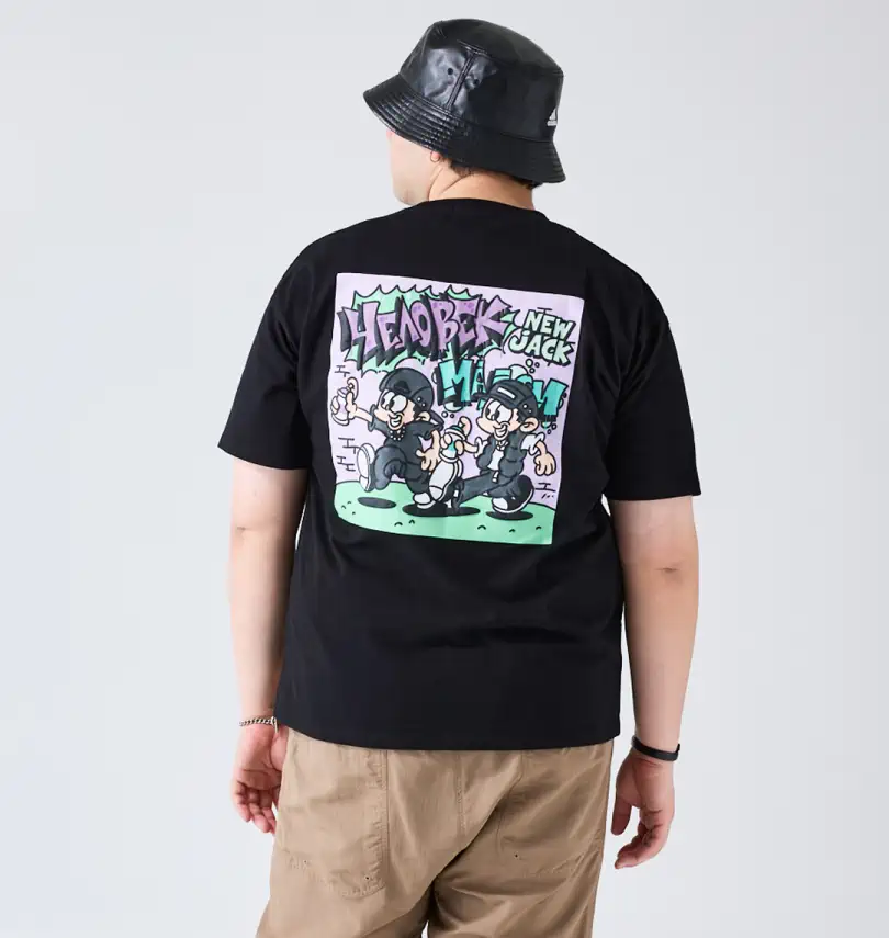 大きいサイズ スプレーボーイ柄天竺半袖Tシャツ | ATC×NEW JACK