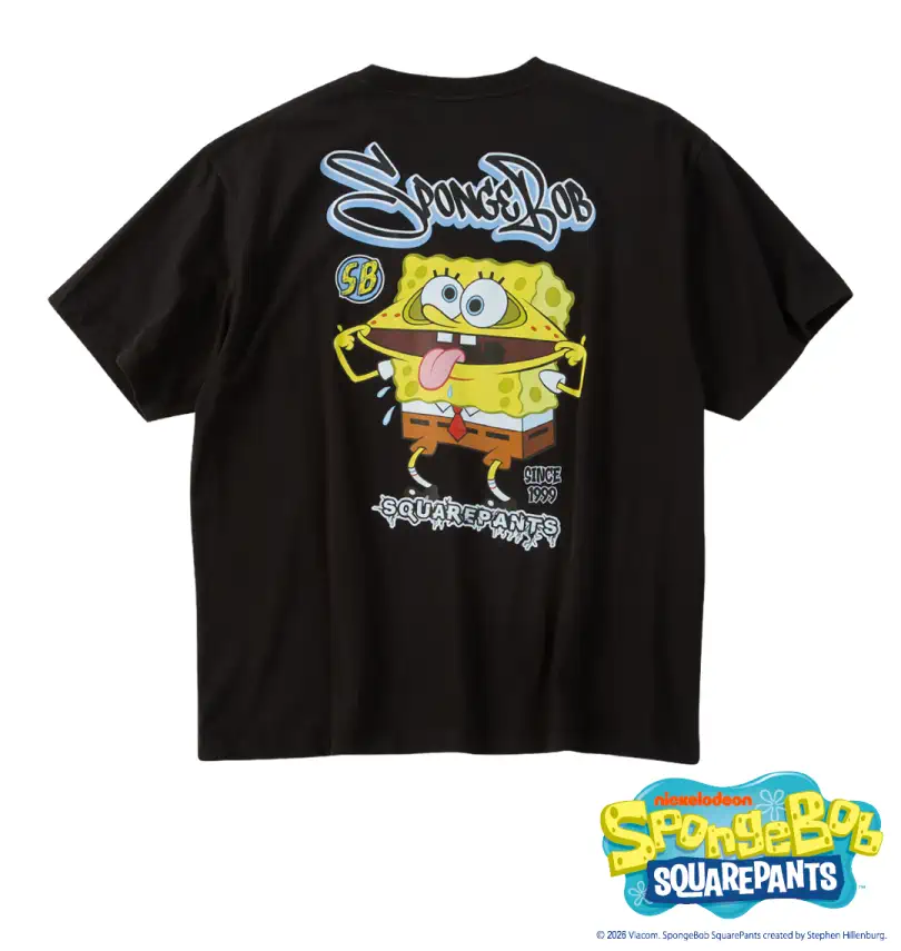 大きいサイズ 天竺プリント半袖Tシャツ | SPONGEBOB (スポンジ・ボブ 
