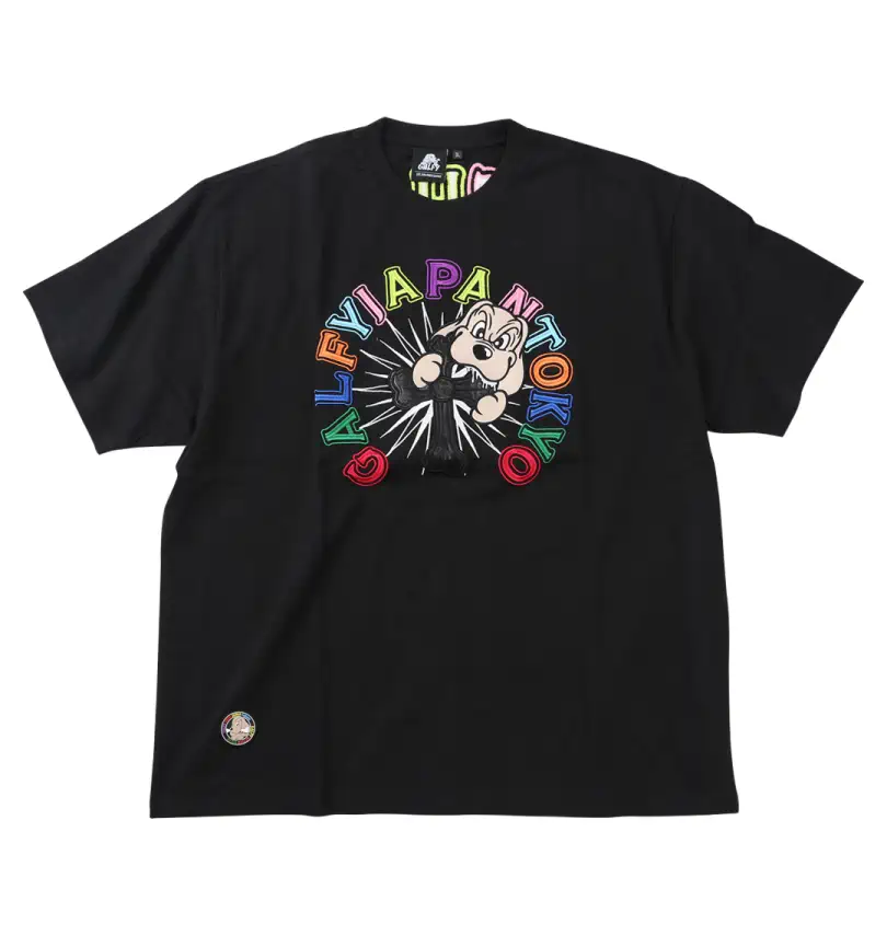 大きいサイズ おしゃぶりワンワンカラフルロゴ半袖Tシャツ | GALFY