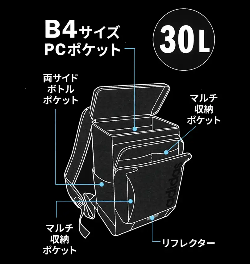 大きいサイズ リニアSQバックパック | adidas (アディダス) | 大きい