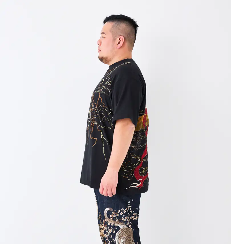 大きいサイズ 龍×富士半袖Tシャツ | 絡繰魂 (カラクリタマシイ