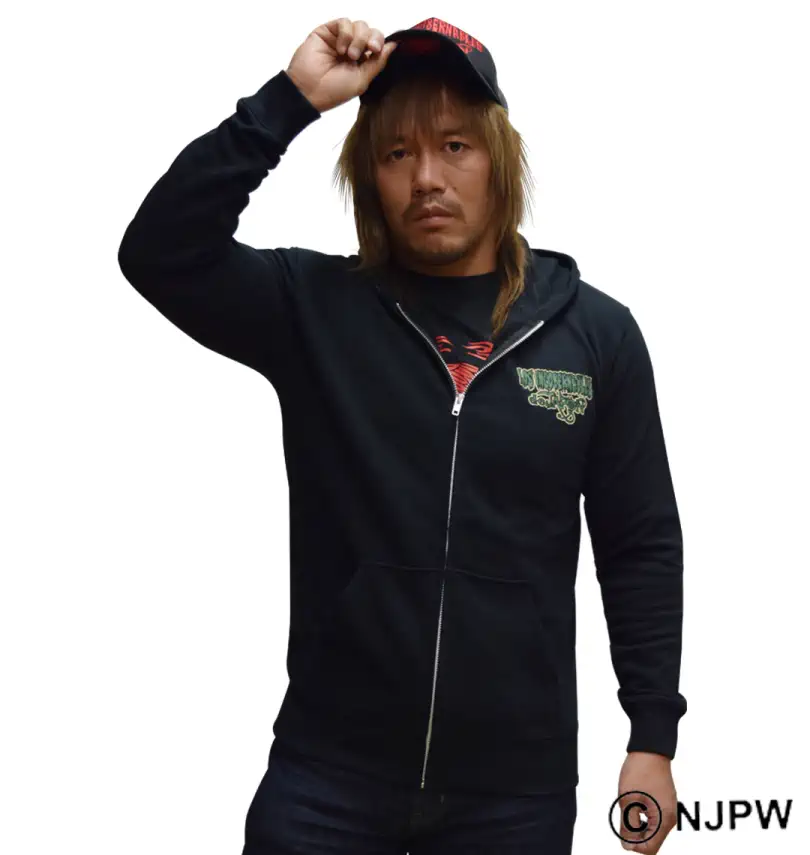 大きいサイズ L I J死者の日フルジップパーカー ブラック グリーン 新日本プロレス シンニホンプロレス 大きいサイズのメンズ服通販ミッド 1278 0673