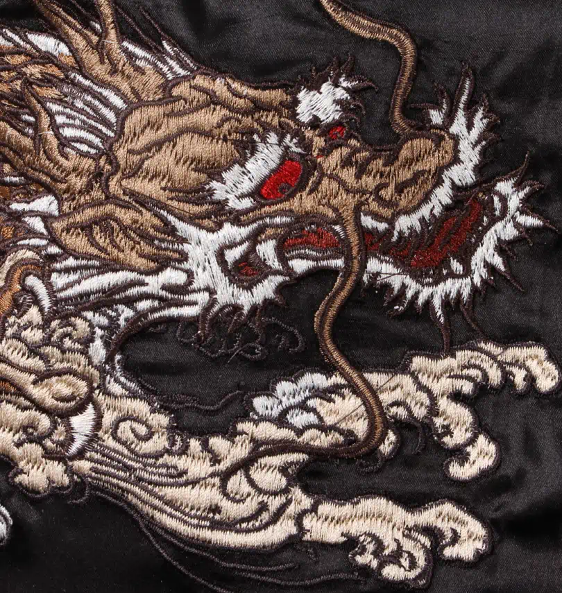 大きいサイズ 月光龍群刺繍リバーシブルスカジャン | 絡繰魂 (カラクリ