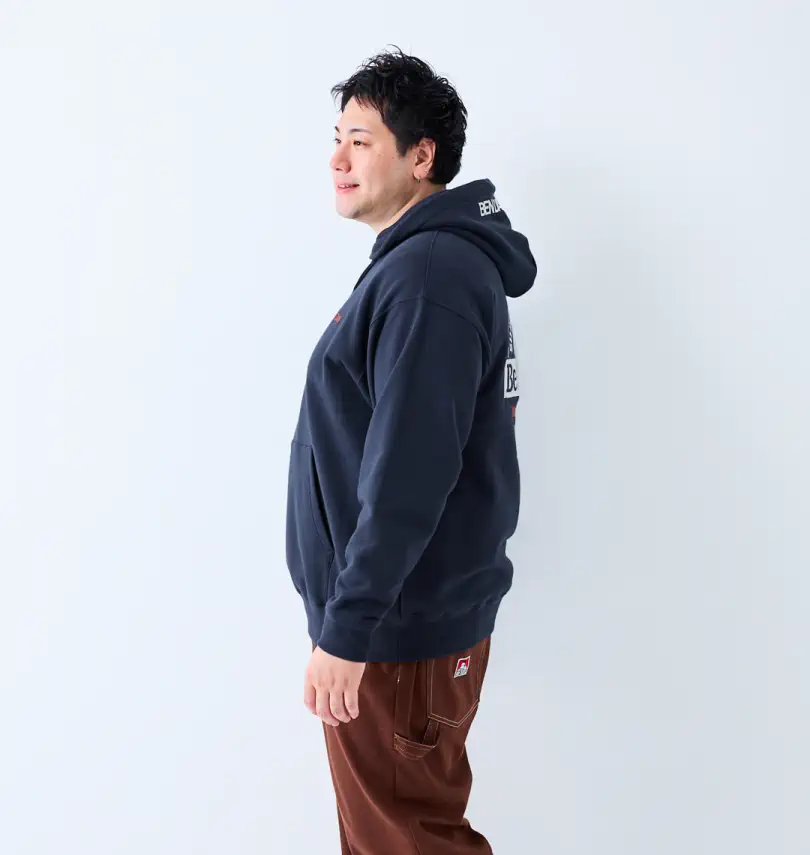 大きいサイズ レーベル刺繍プルパーカー | BEN DAVIS (ベン デイビス