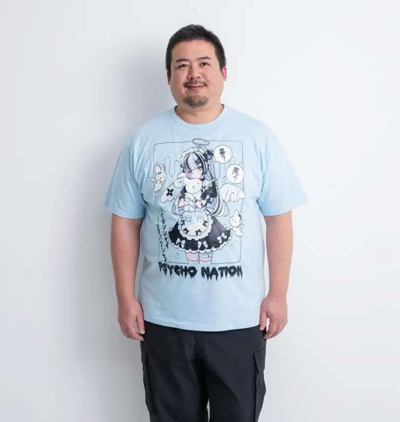 大きいサイズ サイコ×寝田ルネ メイド半袖Tシャツ | PSYCHO NATION