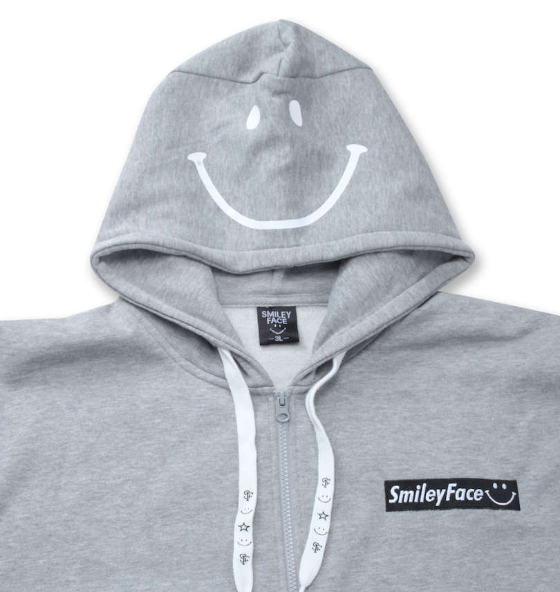 大きいサイズ メンズ SMILEY FACE (スマイリーフェイス) 裏起毛フルジップパーカーセット
フード