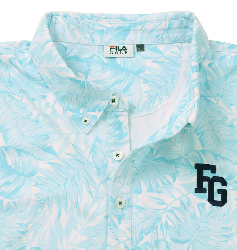 大きいサイズ メンズ FILA GOLF (フィラゴルフ) トロピカル柄半袖ポロシャツ 