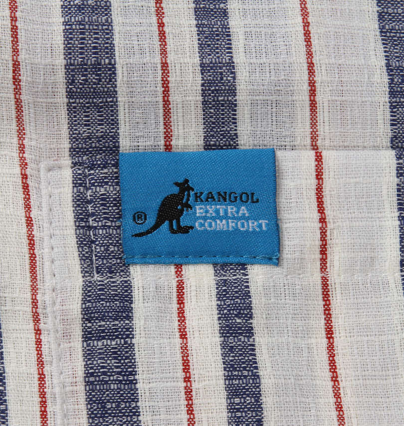 大きいサイズ メンズ KANGOL EXTRA COMFORT (カンゴール エクストラ コンフォート) ふんわりドビーストライプ半袖パジャマ 左胸ポケットネームタグ