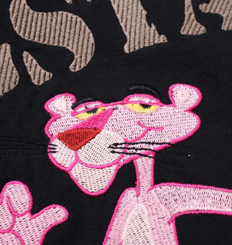 大きいサイズ メンズ PINK PANTHER×FLAGSTAFF (フラッグスタッフ) ピンクパンサー半袖Tシャツ バック刺繍拡大