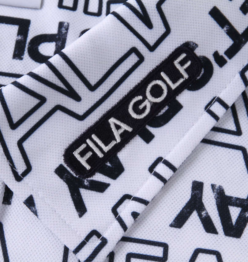 大きいサイズ メンズ FILA GOLF (フィラゴルフ) ロゴグラフィックプリント半袖シャツ 左襟刺繍
