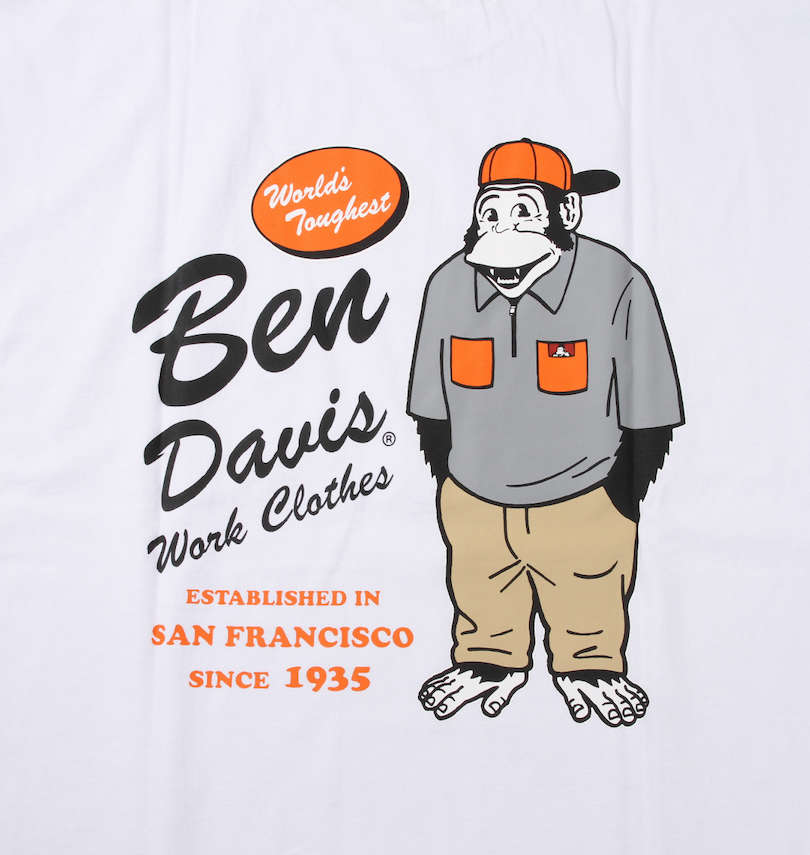 大きいサイズ メンズ BEN DAVIS (ベン デイビス) ゴリラプリント半袖Tシャツ バックプリント