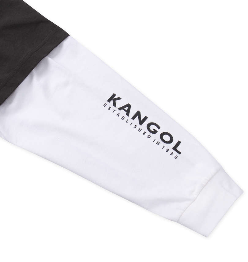 大きいサイズ メンズ KANGOL (カンゴール) 天竺フェイクレイヤード長袖Tパーカー 袖プリント