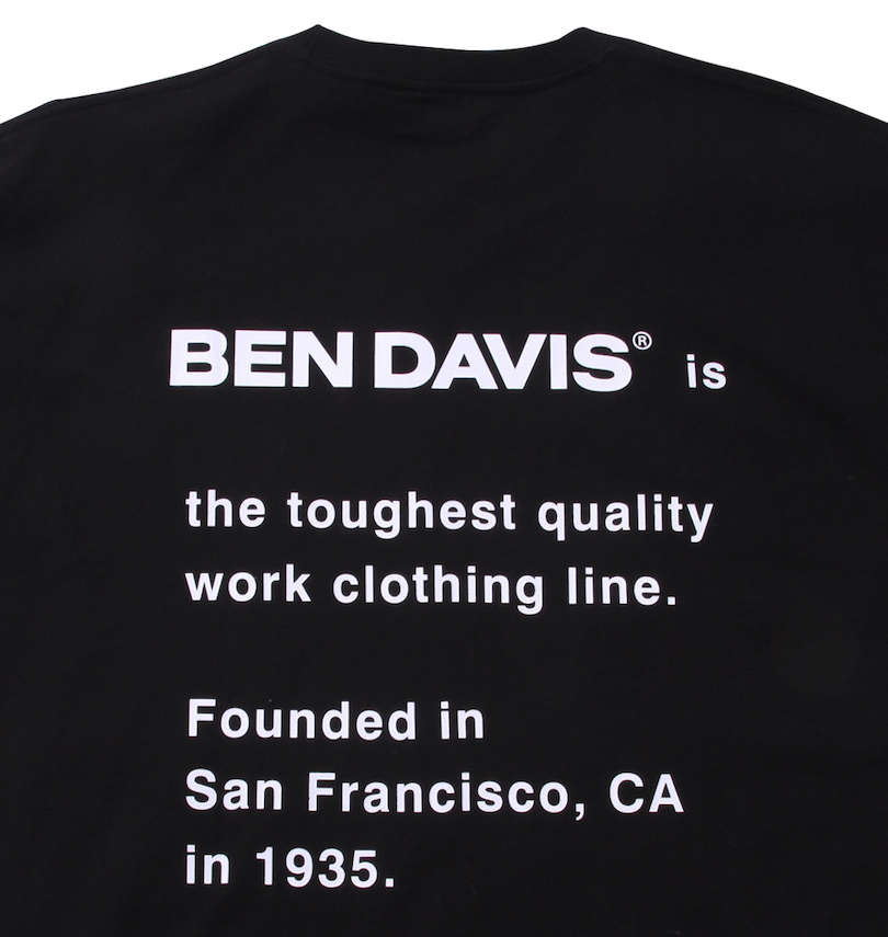 大きいサイズ メンズ BEN DAVIS (ベン デイビス) ワンポイント刺繍半袖Tシャツ バックプリント