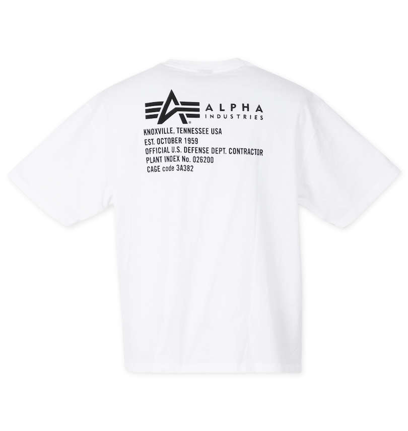 大きいサイズ メンズ ALPHA INDUSTRIES (アルファ インダストリーズ) SPECプリント半袖Tシャツ バックスタイル