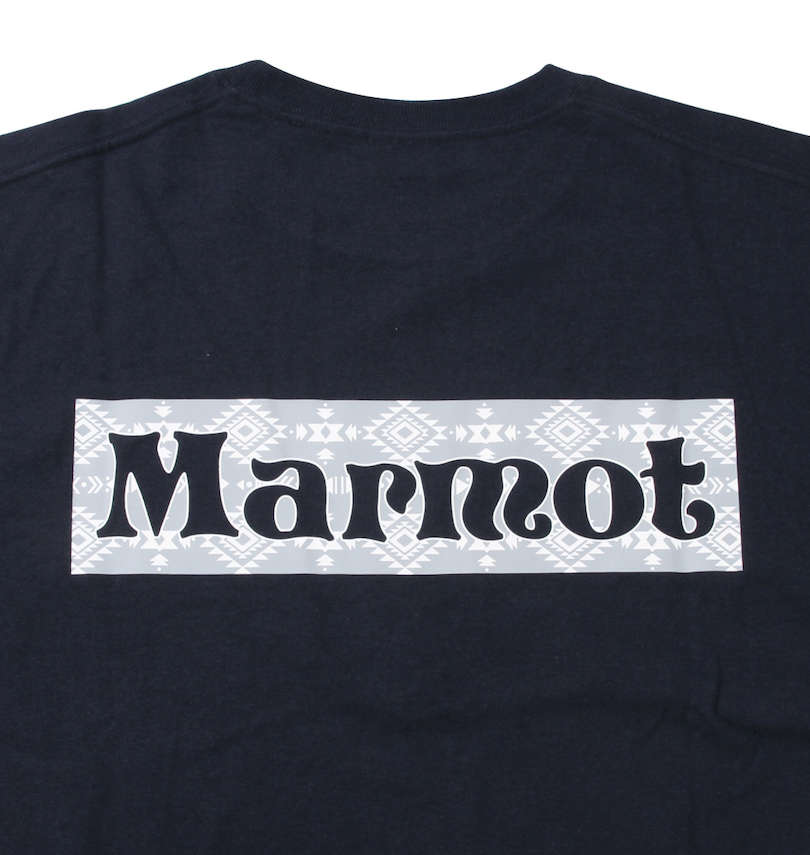 大きいサイズ メンズ Marmot (マーモット) バックスクエアロゴ半袖Tシャツ バックプリント