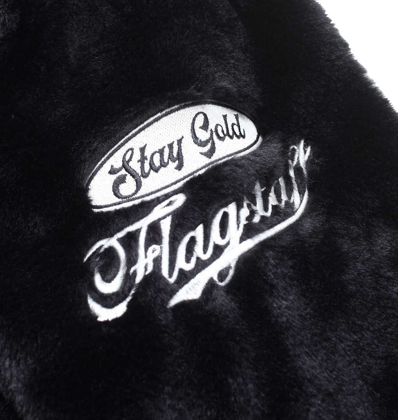 大きいサイズ メンズ FLAGSTAFF×PEANUTS (フラッグスタッフ) スヌーピーコラボフェイクファージャケット 袖刺繍