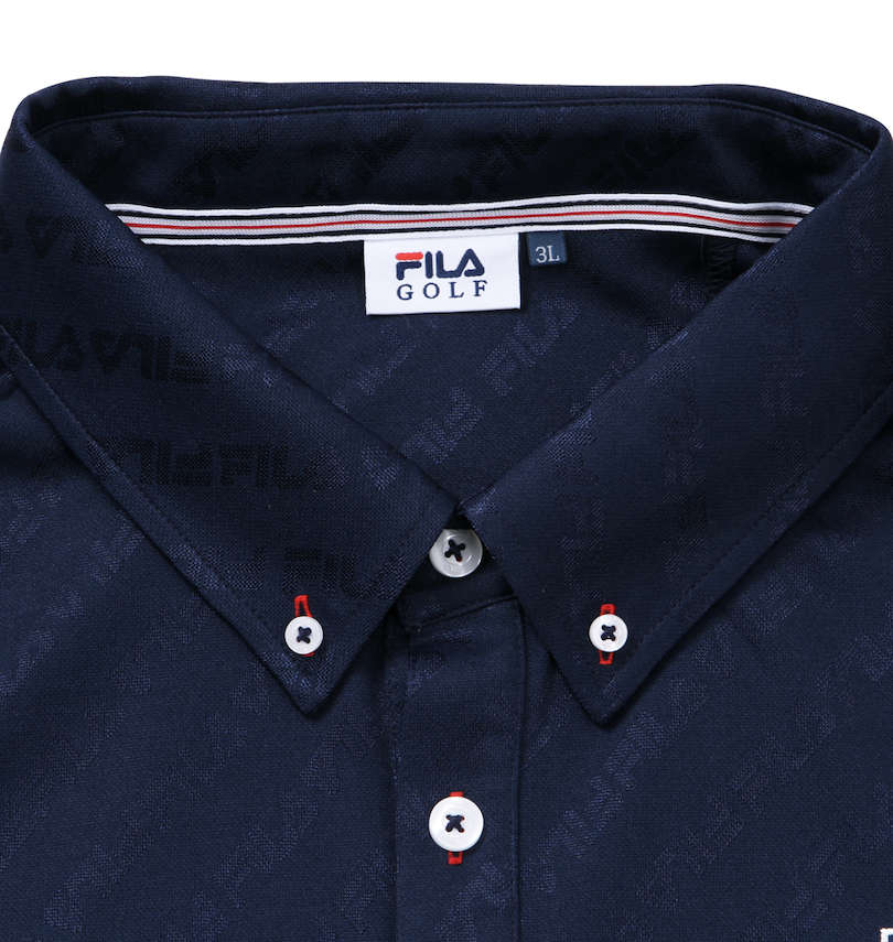 大きいサイズ メンズ FILA GOLF (フィラゴルフ) 半袖シャツ+インナーセット ボタンダウン