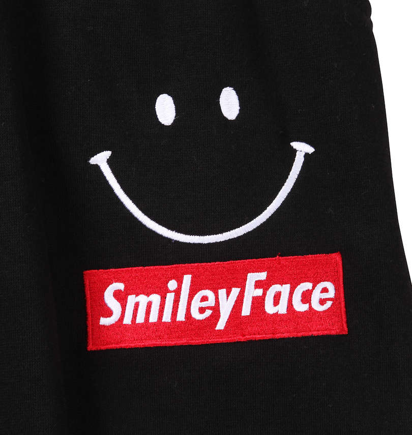 大きいサイズ メンズ SMILEY FACE (スマイリーフェイス) 裏起毛ジップパーカーセット パンツ左側刺繍